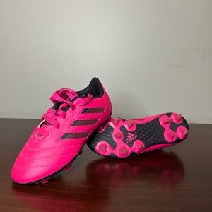 Adidas Neon Pink Soccer Cleats with Matching Shin Guards Size 11K